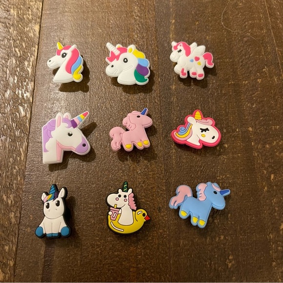 9‎ Piece Assorted Unicorn Crocs Charms Set - Picture 3 of 3